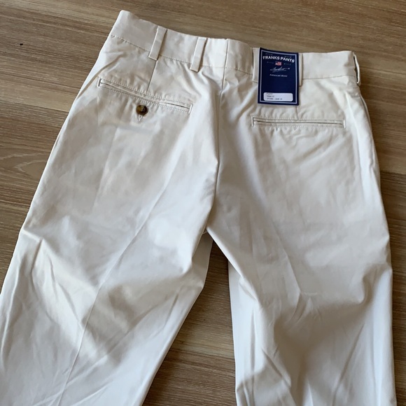 Frank’s made USA trim fit unhemmed ( tall inseam for tall men) plain front khaki - Picture 9 of 17